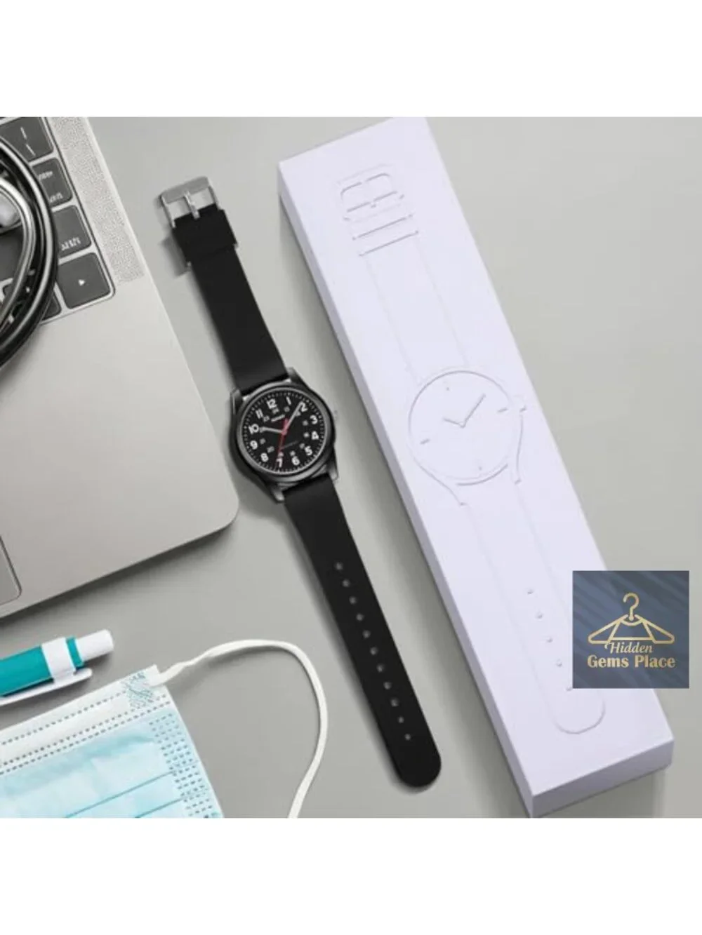 Unisex Quartz Wristwatch Military Time Silicone Strap Analog Easy Read